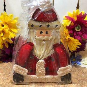 Vintage Santa Metal Lantern Candle Holder, Original Box & Factory Sealed W/Tag